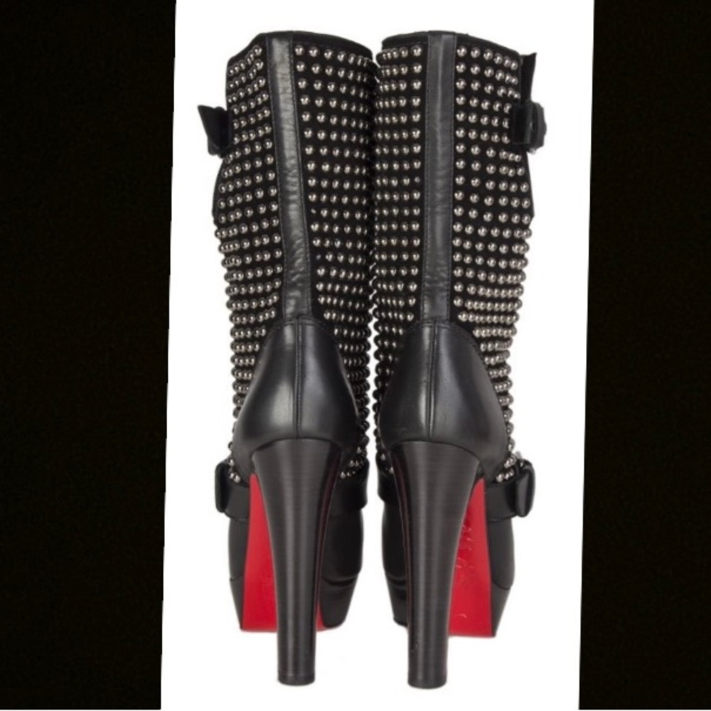 Christian Louboutin MARISA Black Leather Boots - Picture 3 of 10